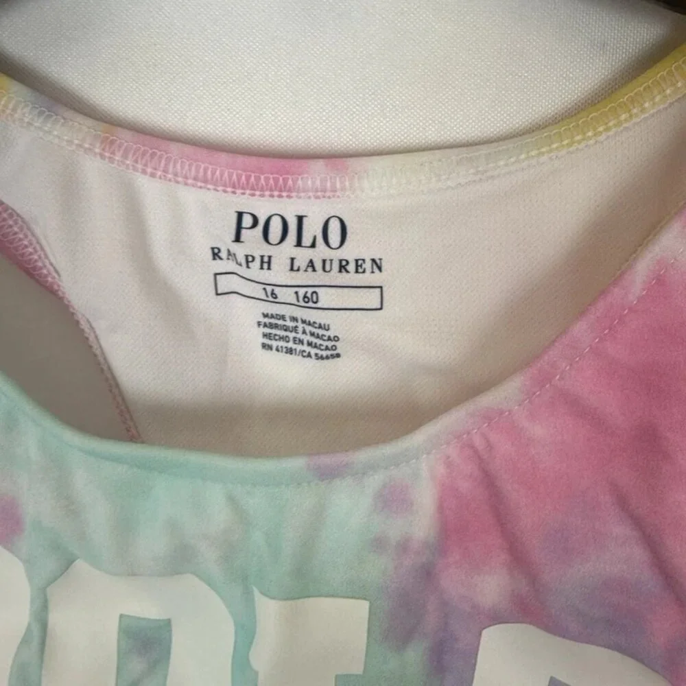 Polo Ralph Lauren Girl’s Pink Tie Dye One Piece Swimsuit Size 16